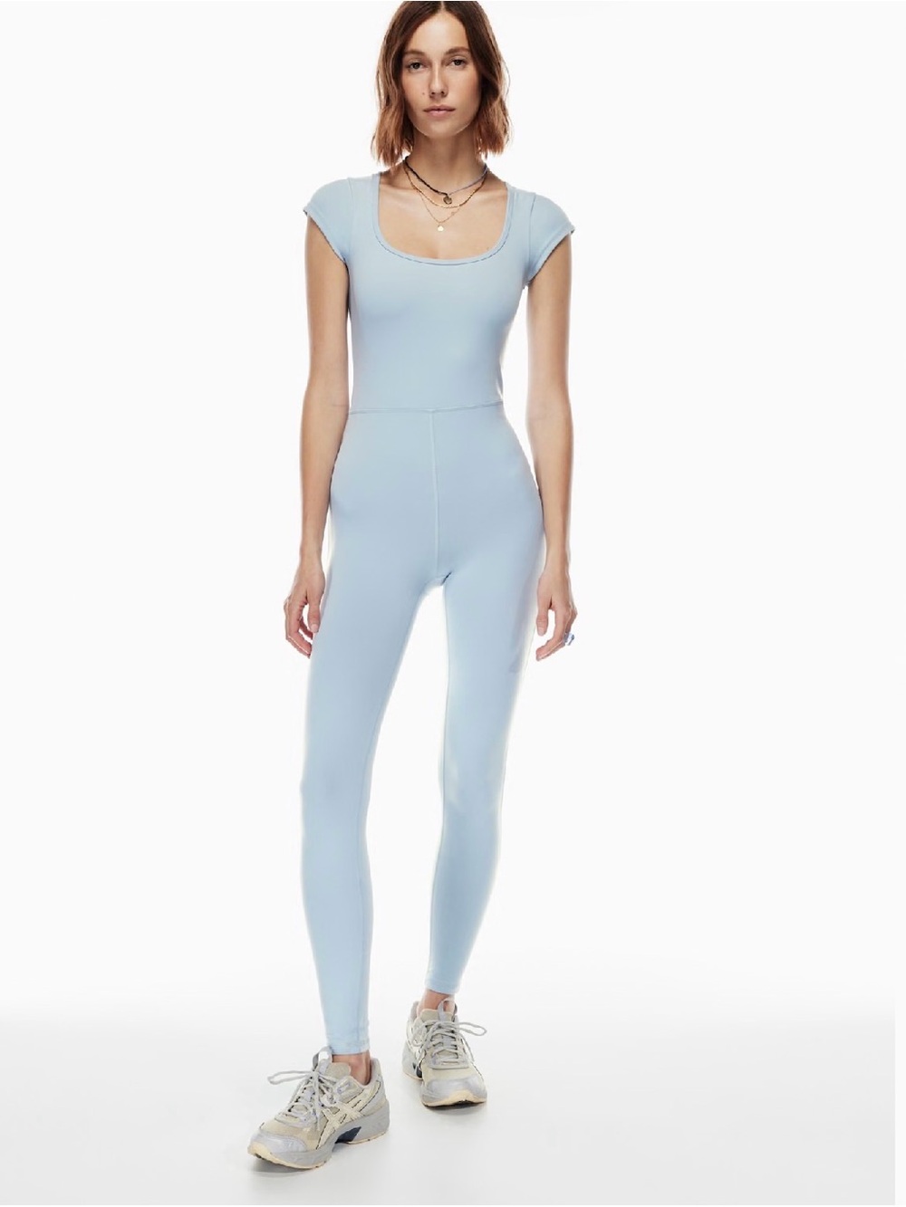 Aritzia Wilfred Free Theodora Jumpsuit Dune Blue One Piece Fitted Pilates Girl